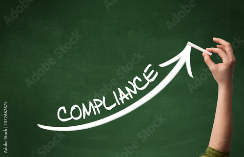 Wallpaper Mural Hand drawing COMPLIANCE inscription with white chalk on blackboard, business concept Torontodigital.ca