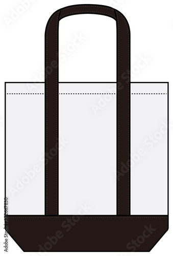 Ecobag, shopping bag, tote bag (2 tone colors) template illustration
