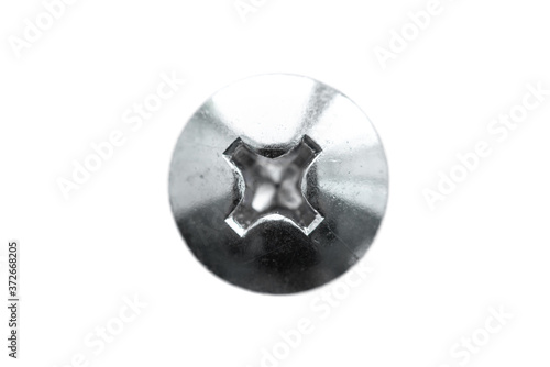 Galvanized screw cross head isolated on a white background. photo