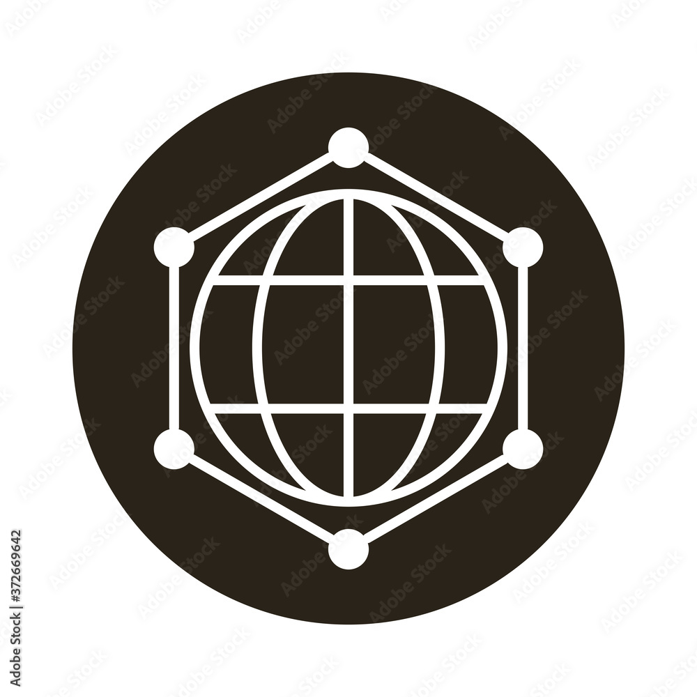sphere world planet with points network around block style sphere world planet with points network around block style