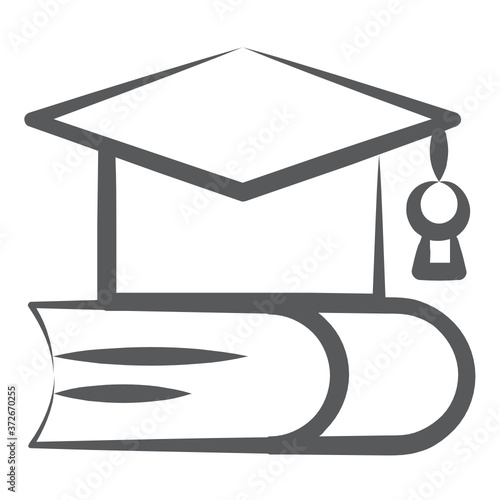 
Book with mortar board showing concept of scholarship icon
