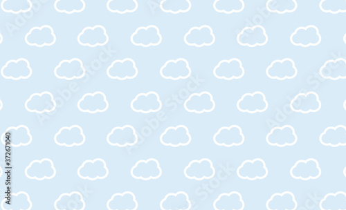 Fototapeta Naklejka Na Ścianę i Meble -  White clouds on blue  background vector pattern. Clouds pattern. 