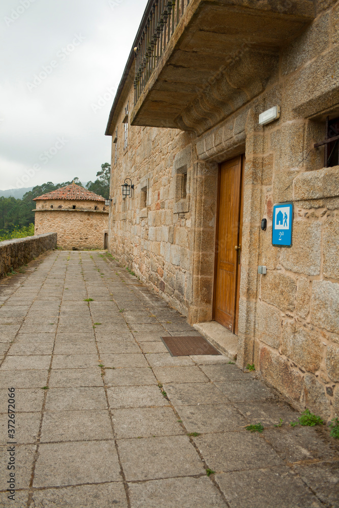 2 nd category hostel banner in Moraime monastery in Galicia