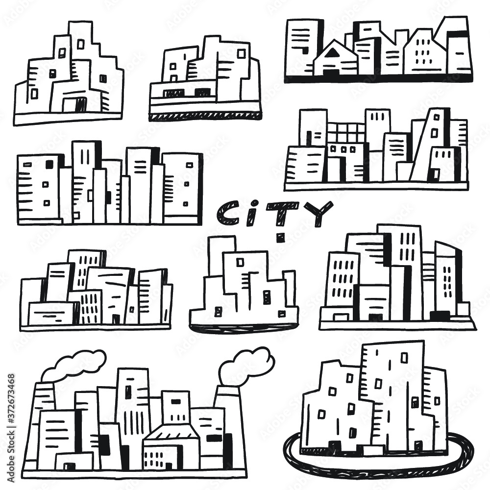 Obraz premium city doodles