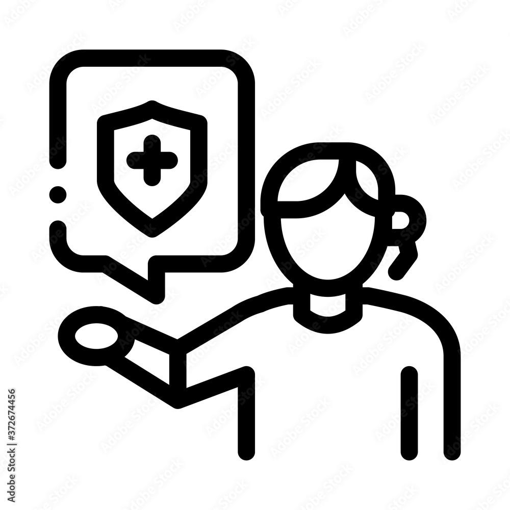 human with health insurance icon vector. human with health insurance sign. isolated contour symbol illustration human with health insurance icon vector. human with health insurance sign. isolated contour symbol illustration
