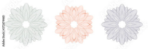 Design elements. Guilloche elements for make diploma or certificate.