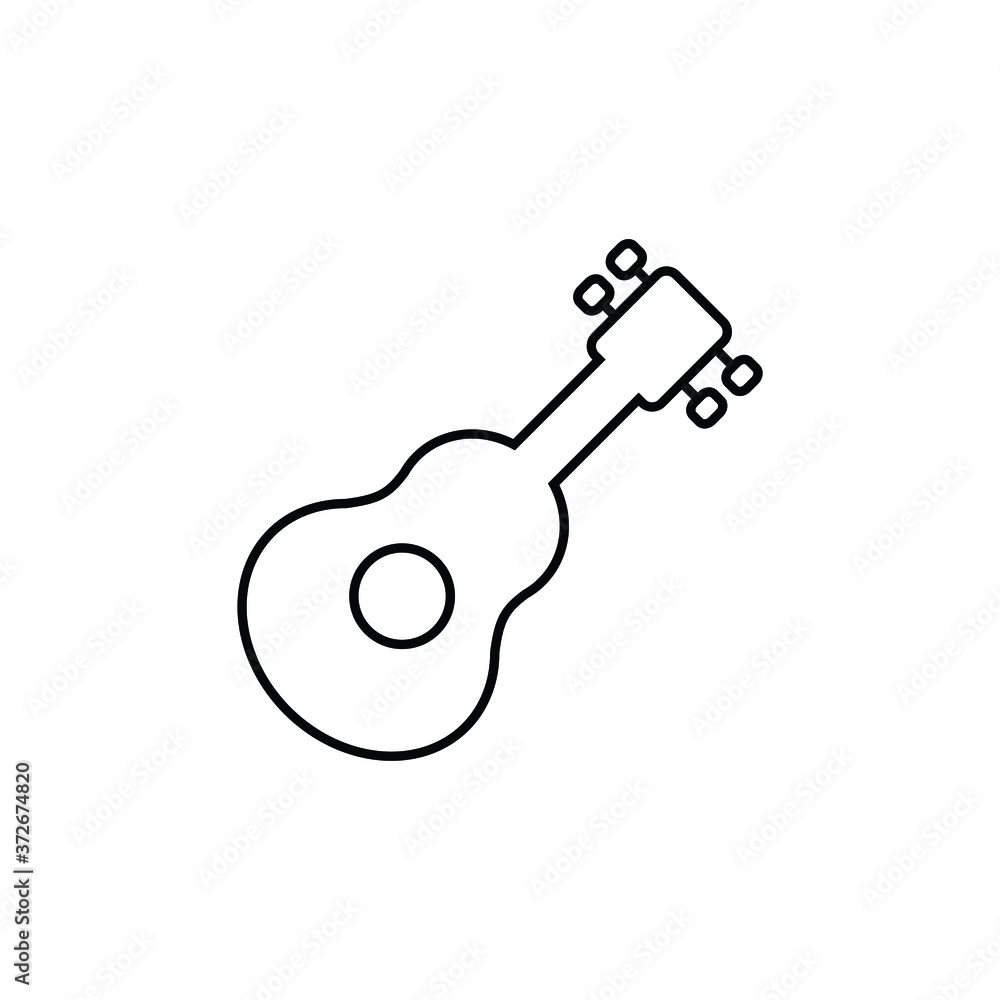 guitar thin icon isolated on white background, simple line icon for your work. guitar thin icon isolated on white background, simple line icon for your work.