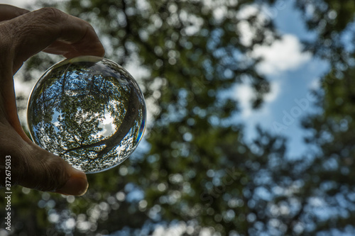See the world through a lensball (glass ball) in Sweden