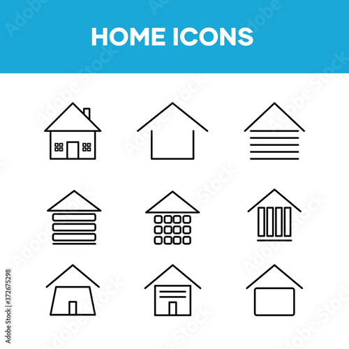 Home icon set, house icons, for ui design, website, application software assets. vector illustration