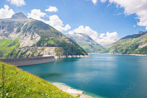 Reservoir Lake "Kölnbreinspeicher" and dam in state of Carinthia, Austria