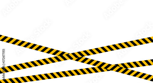 Blank web page covered with yellow tape