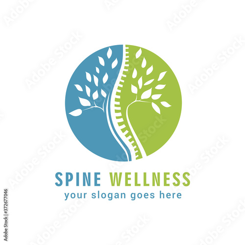 Abstract tree and spine logo for chiropractic business