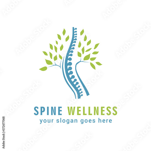 Abstract tree and spine logo for chiropractic business