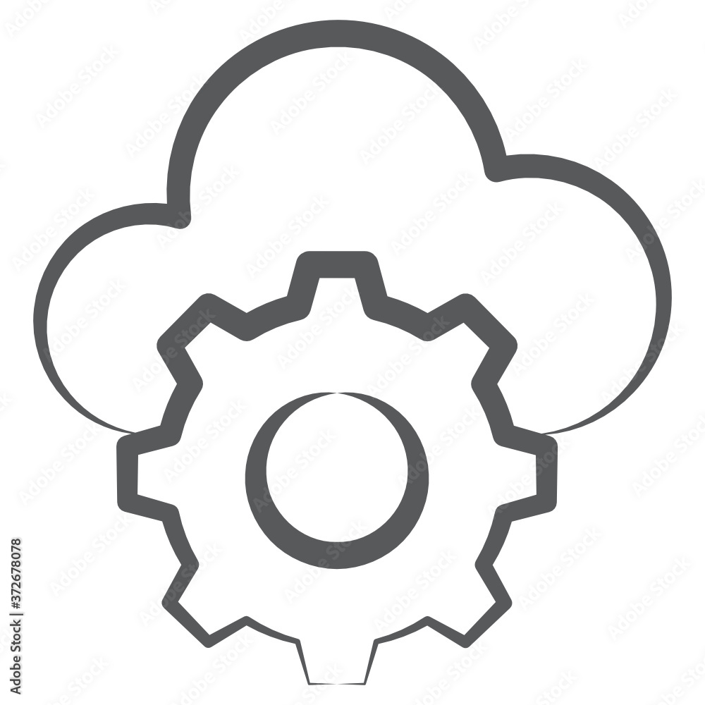 Gear wheel with cloud showing concept of cloud setting icon
Gear wheel with cloud showing concept of cloud setting icon