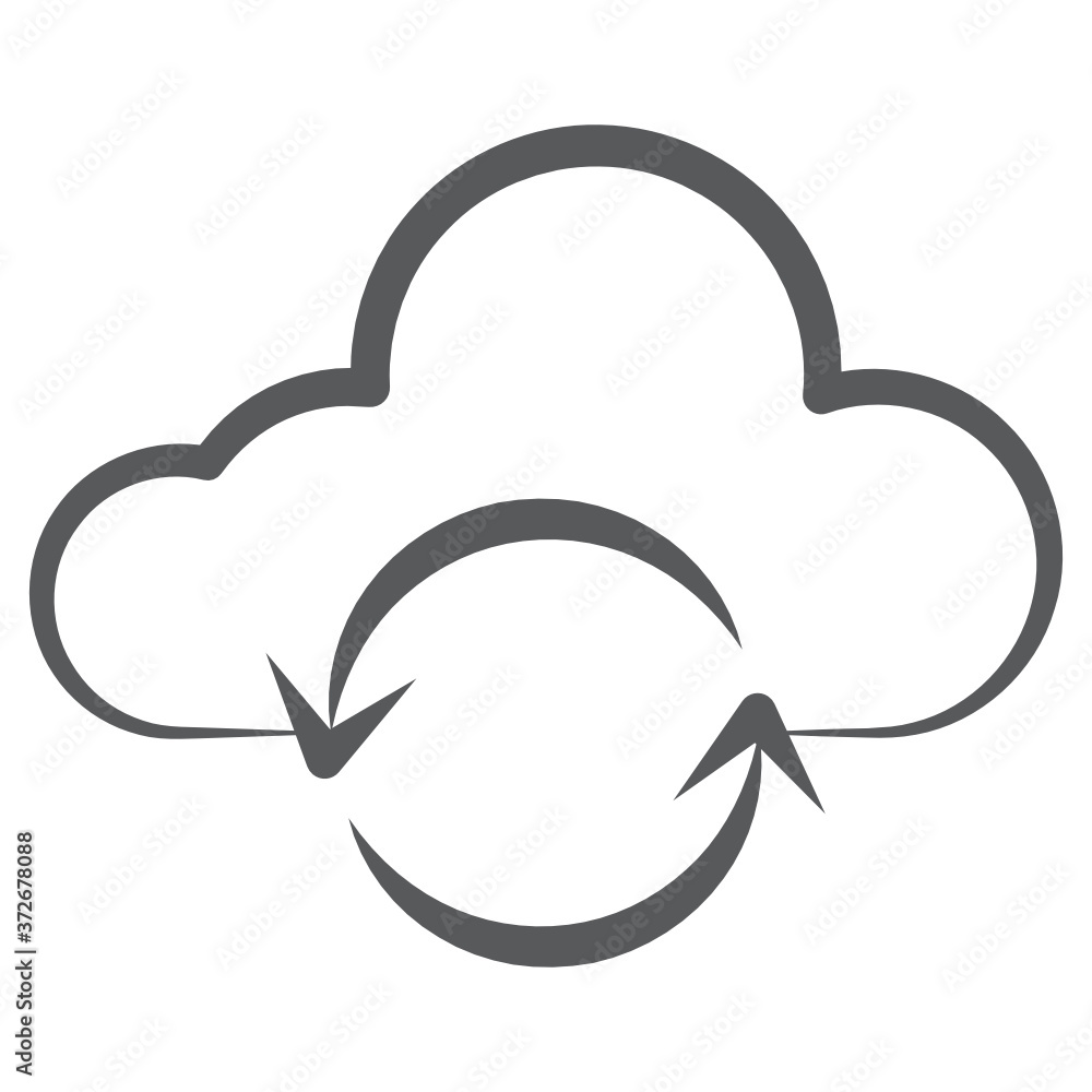 Refresh arrows with cloud, cloud synchronization icon Refresh arrows with cloud, cloud synchronization icon