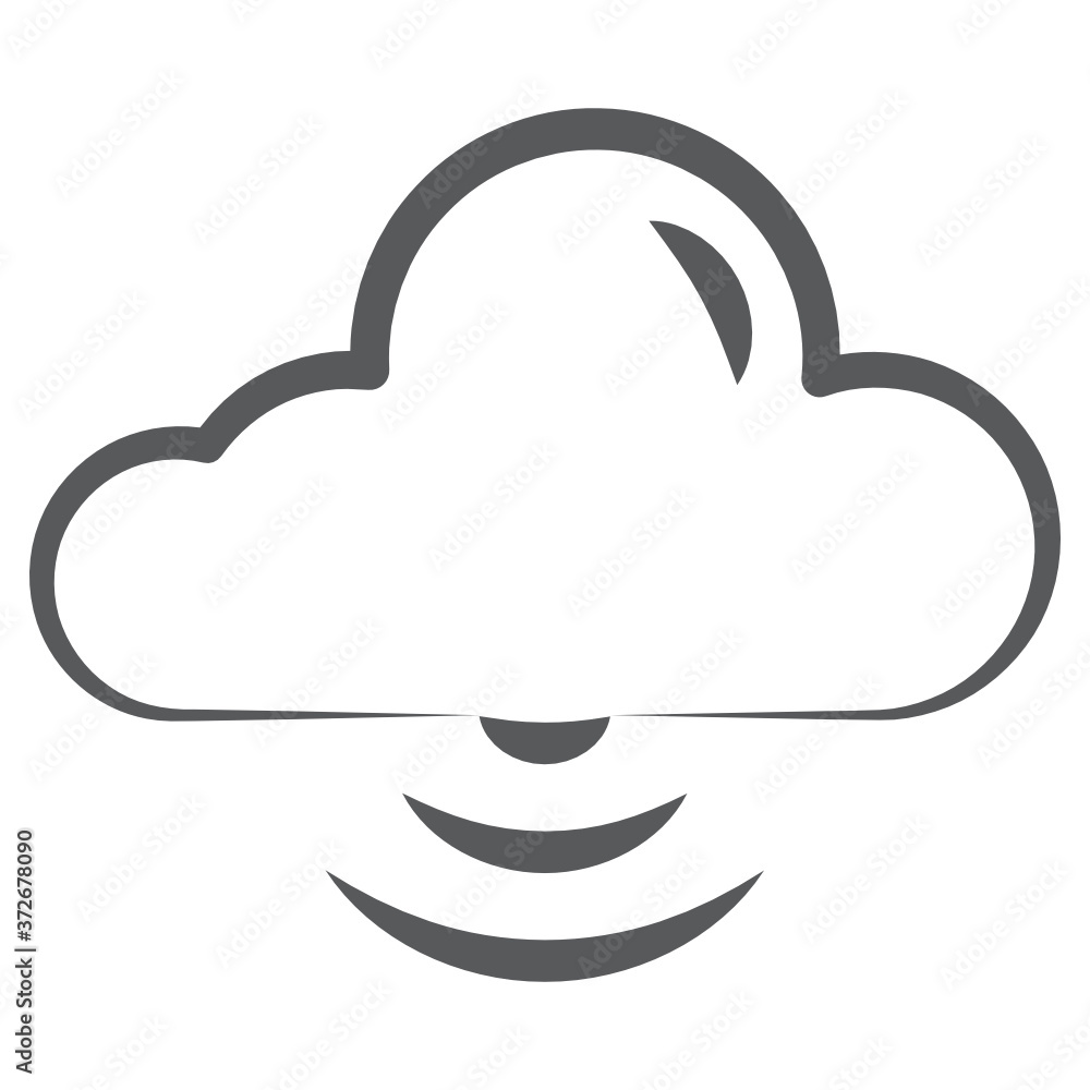 Cloud with wifi signals, concept of cloud wifi icon
Cloud with wifi signals, concept of cloud wifi icon