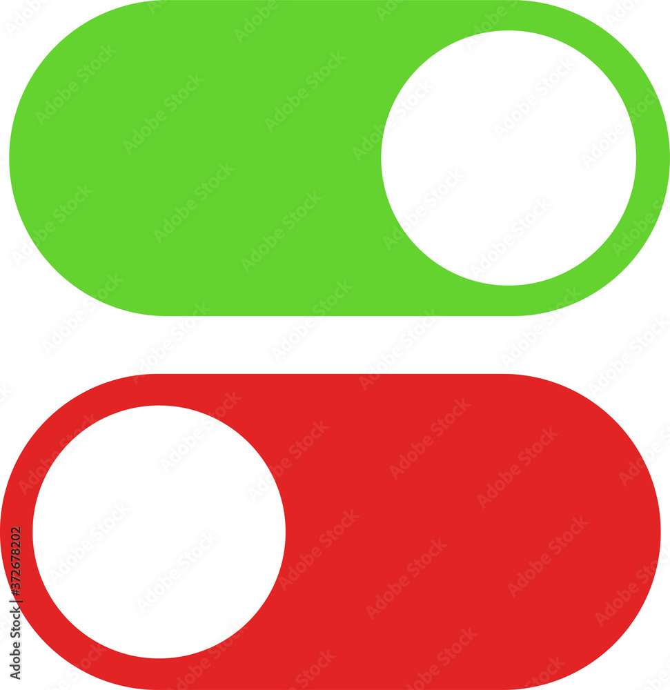 Toggle switch vector icon, On and Off position simple icons Toggle switch vector icon, On and Off position simple icons