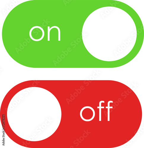 Toggle switch vector icon, On and Off position simple icons