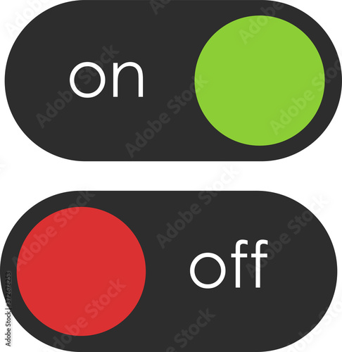 Toggle switch vector icon, On and Off position simple icons