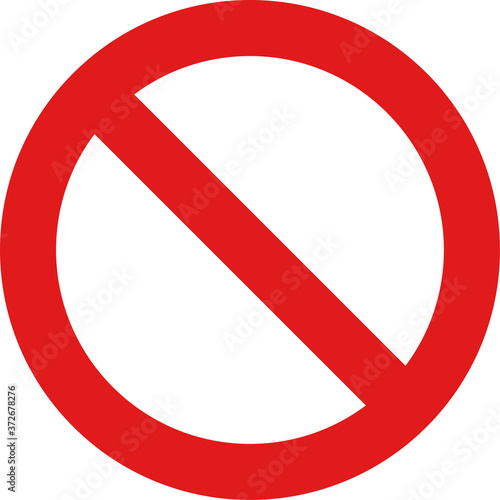 Prohibited simple red sign icon