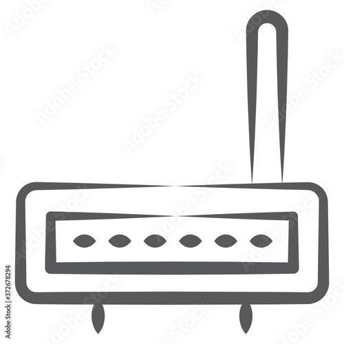 
Internet service, wireless internet router, modem with wifi signal icon for apps and websites
