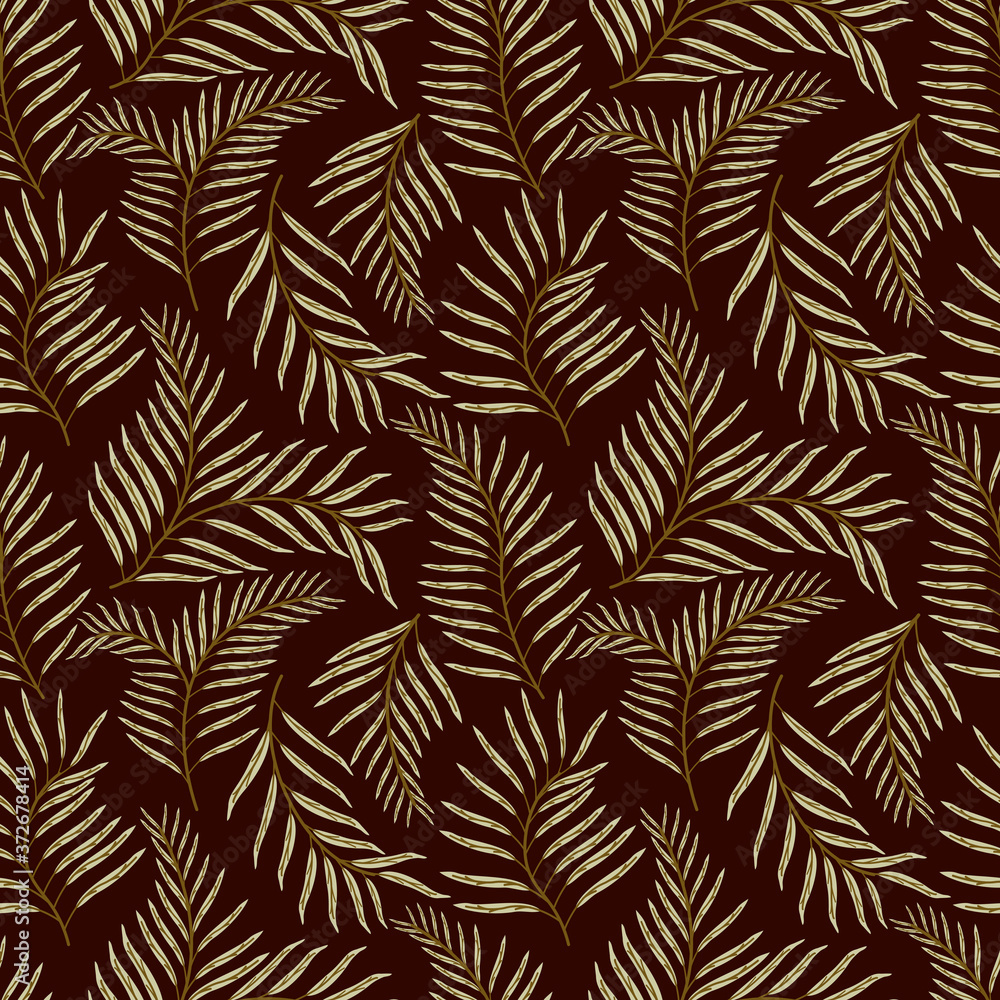 Seamless pattern with tropical leaves. Seamless floral pattern background vector Illustration for print, Wallpaper, fashion template