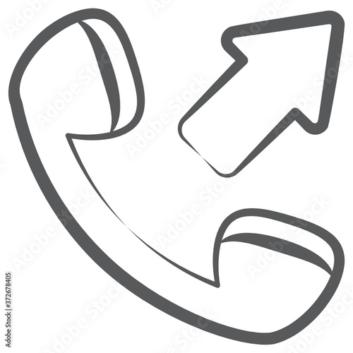 
Phone receiver showing concept of outgoing call icon
