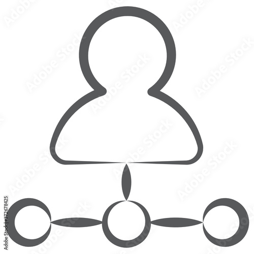 
Doodle line design of personal network editable vector 
