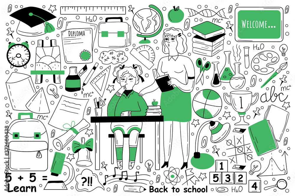 Education doodle set Education doodle set
