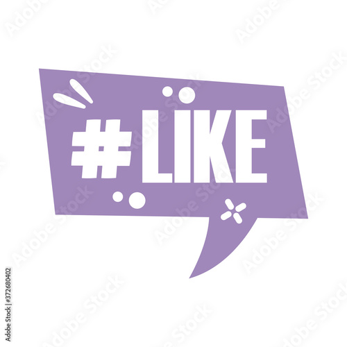 slang speech bubble with like word silhouette style