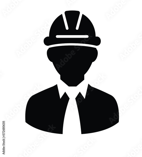 Construction worker with helmet avatar vector icon isolated on white background eps 10