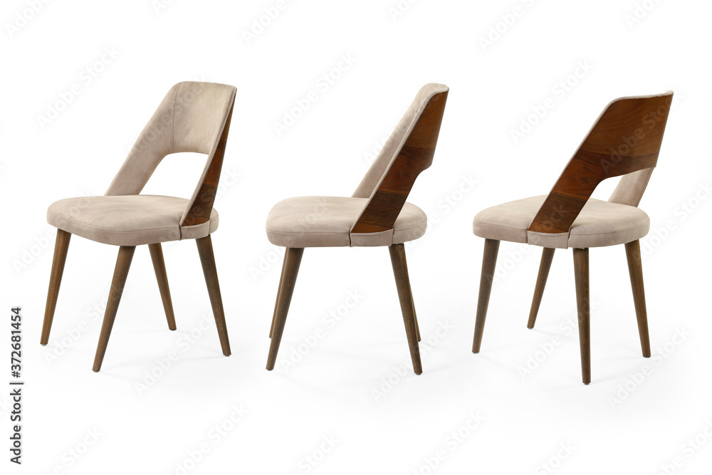 Single chair at different angles on a white background Single chair at different angles on a white background