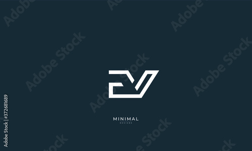 Alphabet letter icon logo EV