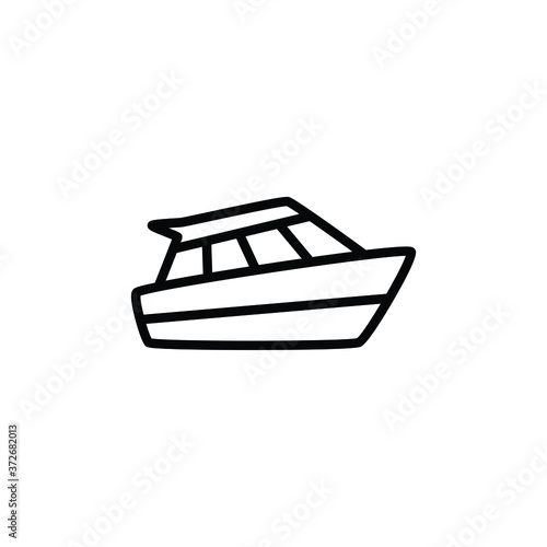 speed boat thin icon isolated on white background, simple line icon for your work.