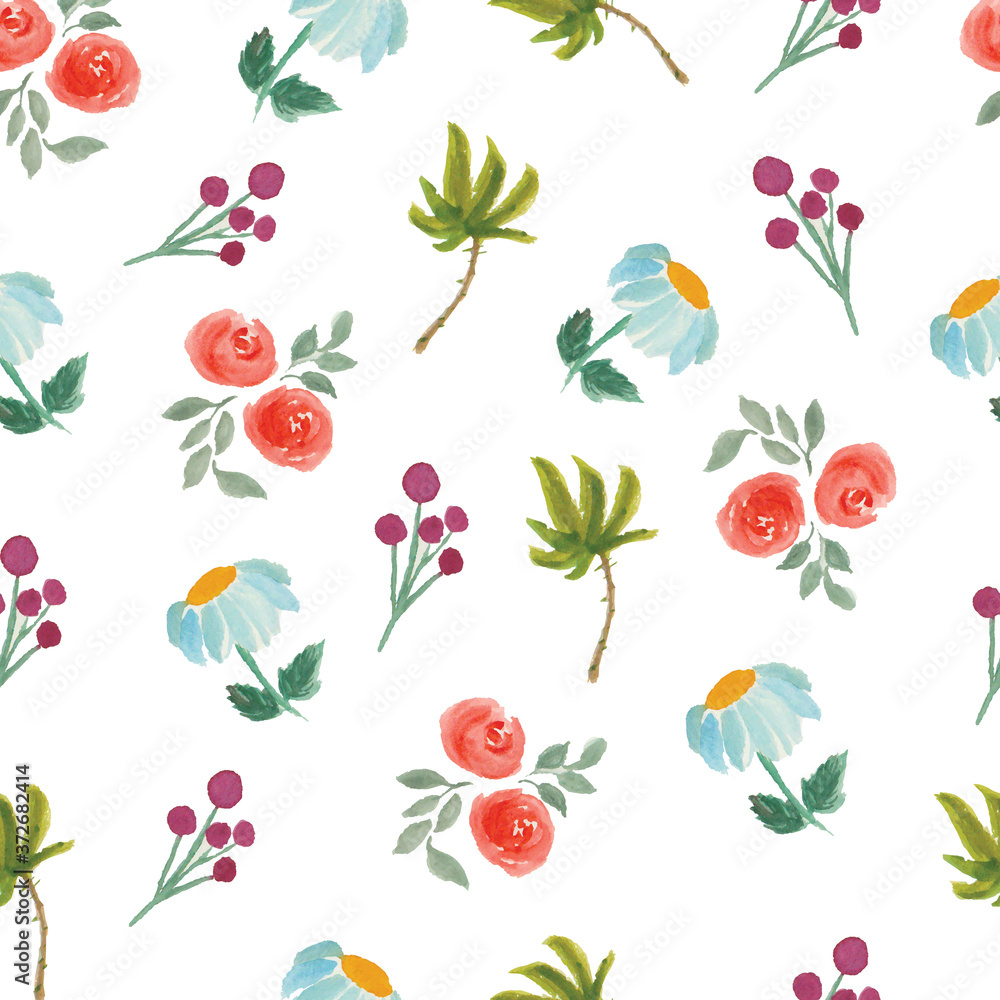 custom made wallpaper toronto digitalRetro flower pattern seamless vector