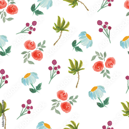 Wallpaper Mural Retro flower pattern seamless vector Torontodigital.ca