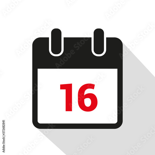 simple calendar icon 16 on white background vector illustration EPS10