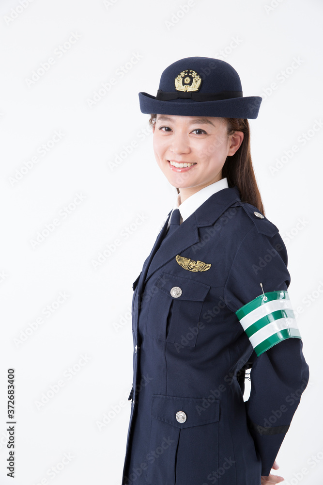 笑顔の女性警察官 笑顔の女性警察官