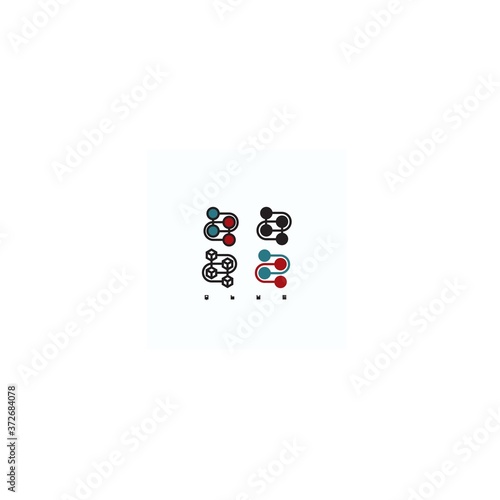 
Illustration in the form of a chemical scheme of glue in the form of a symbol or logo
