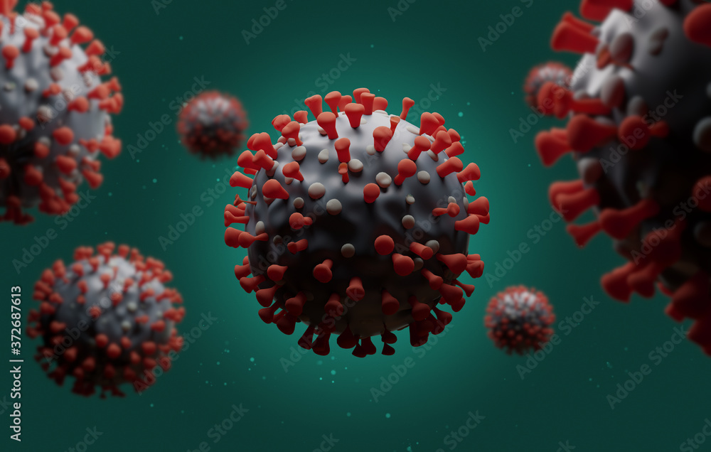 Coronavirus 3d render illustration, with surface structure Coronavirus 3d render illustration, with surface structure