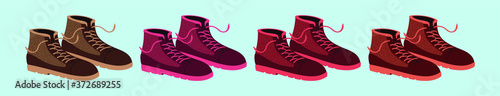 set of women ankle boots cartoon icon design template with various models. vector illustration