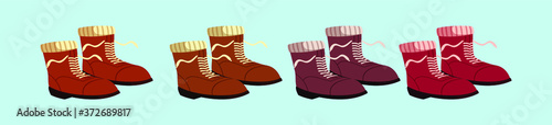 set of women ankle boots cartoon icon design template with various models. vector illustration