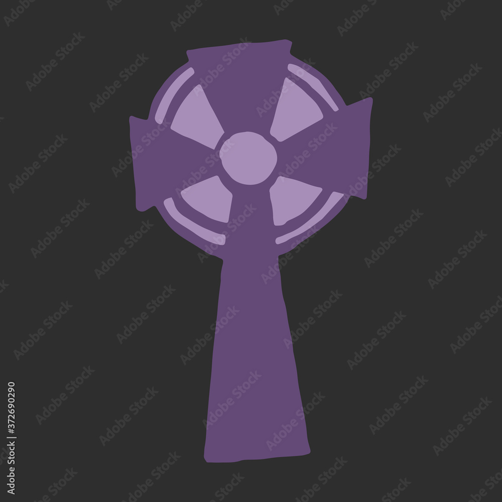 Halloween vector illustration. Hand drawn cross isolated on black background. Spooky element for banner, poster, invitation or festive decoration Halloween vector illustration. Hand drawn cross isolated on black background. Spooky element for banner, poster, invitation or festive decoration
