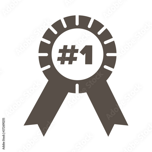 slang expresion number one word in medal silhouette style