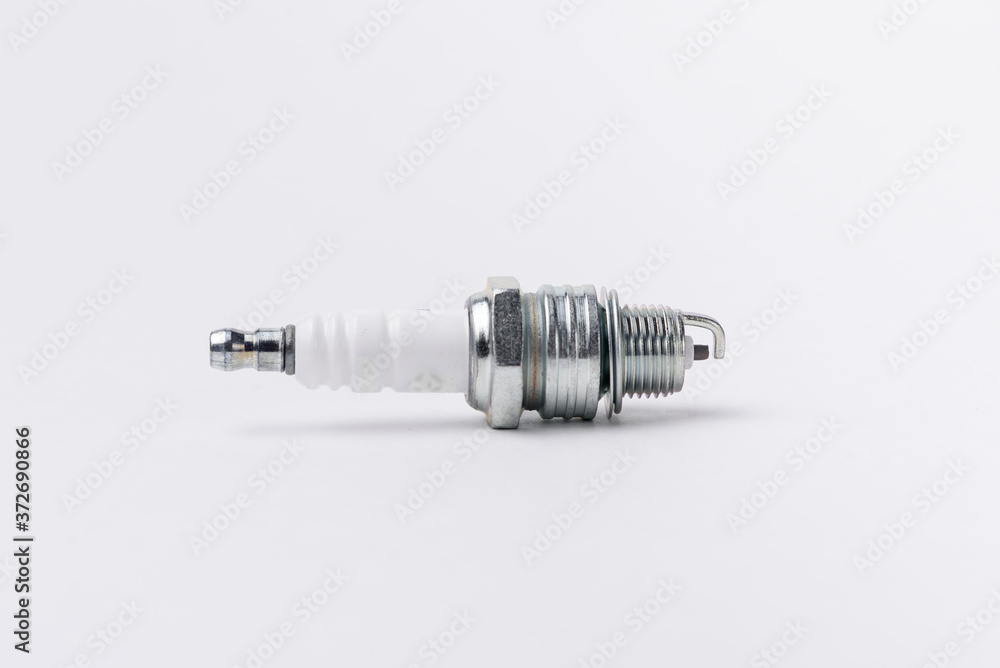 Car spark plugs on white background Car spark plugs on white background