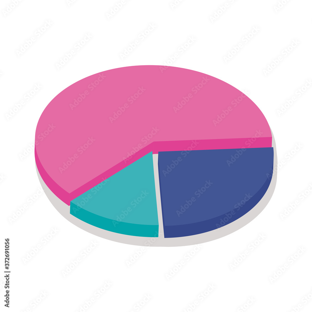 Pie chart isometric line style icon vector design Pie chart isometric line style icon vector design
