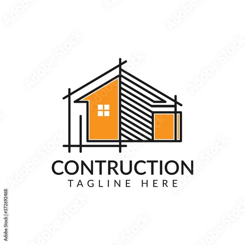 Architecture logo design, Vector construction company brand design template. Architect and Construction vector logo template