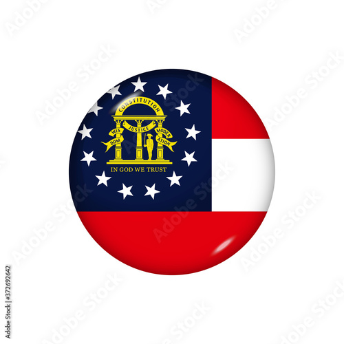 Round flag of Georgia. Vector illustration. Button, icon, glossy badge Free Download Round flag of Georgia. Vector illustration. Button, icon, glossy badge - GFXLoad