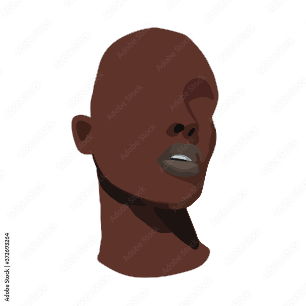 Silhueta de uma mulher negra, com rosto em branco, expressando sensualidade e mistério. Ilustração vetorial