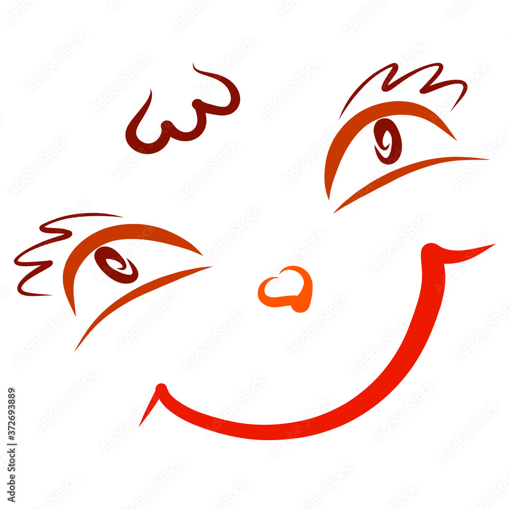funny face with big eyes and a big smile funny face with big eyes and a big smile